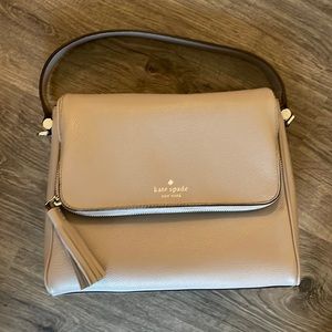 Kate Spade Gray leather purse silver hardware
